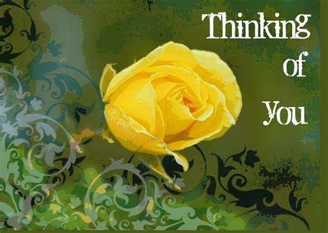 When you think i'm thinking of you, i think you're thinking of me. Thinking Of You Yellow Rose Greeting Card for Sale by ...