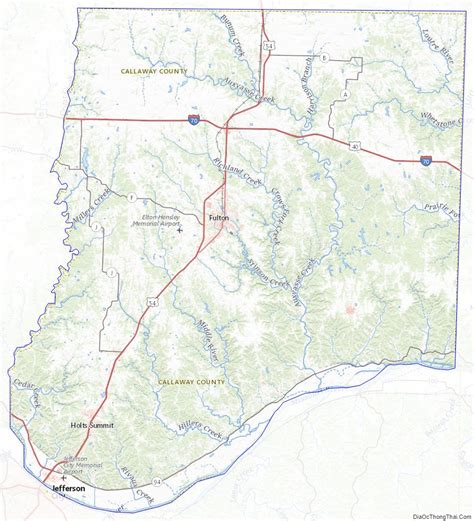 Map of Callaway County Missouri Địa Ốc Thông Thái