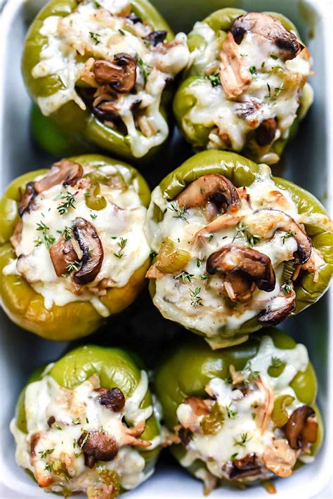 Creamy Chicken And Mushroom Stuffed Bell Peppers