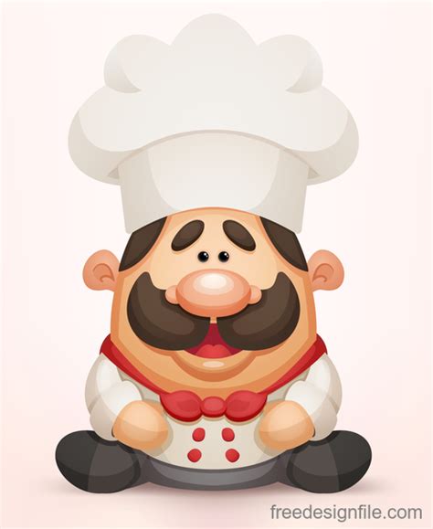 Funny Cartoon Chef Vector Material Free Download