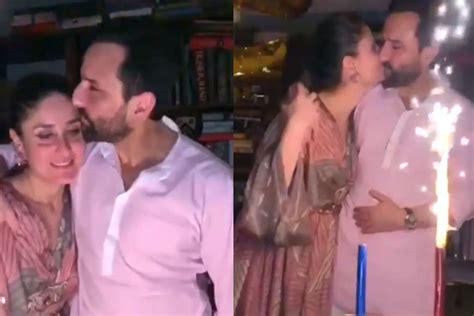 Kareena Kapoor Khan And Saif Share A Kiss As They Celebrate Latters 50th Birthday Watch Viral