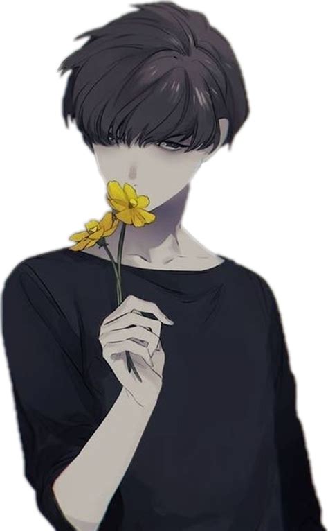 Download Hd Anime Animeboy Animeboy Flower Yellow Sad Boy Guro
