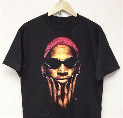 Dennis Rodman T Shirt Vintage Rap Tee Face Jordan Bulls S Etsy