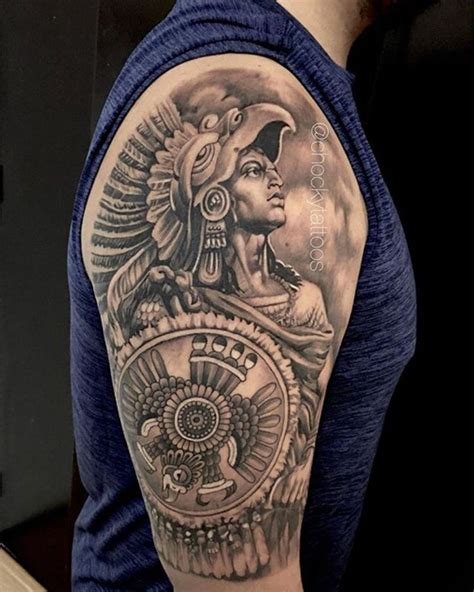 Caballero Aguila Aztec Tattoo Aztec Warrior Tattoo Aztec Tattoos Sleeve