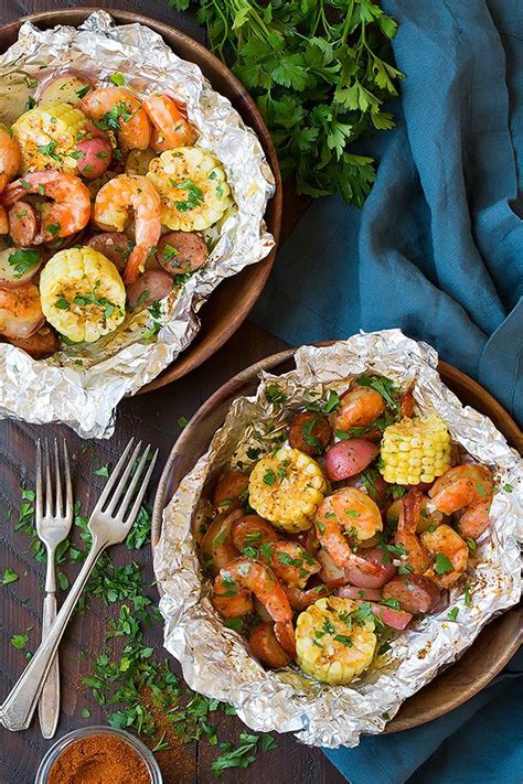 Turn the poultry over when brown on one side, usually after half of the broiling time. Grilled Shrimp Foil Packets - Cooking Classy