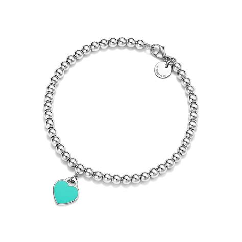 Return To Tiffany® Bead Bracelet In Silver Tiffany Blue® With A Diamond 4 Mm Tiffany And Co