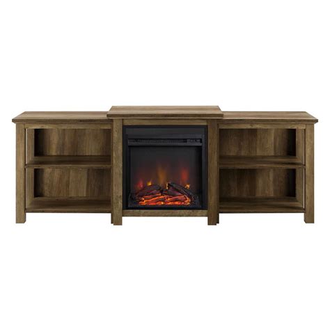 Walker Edison In Tiered Top Fireplace Tv Console Reclaimed