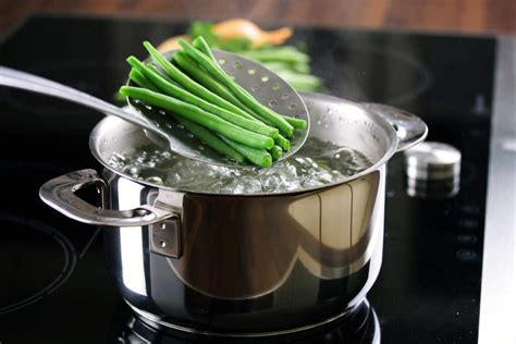 Blanching is a cooking process in which a food, usually a vegetable or fruit, is scalded in boiling water, removed after a brief, timed interval, and finally plunged into iced water or placed under cold running water (shocking or refreshing) to halt the cooking process. Blanching - How To Blanch Vegetables - Liana's Kitchen