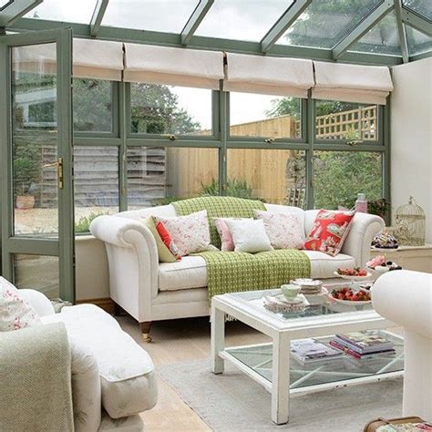Green Conservatory With Cream Sofas Conservatory Decorating Style
