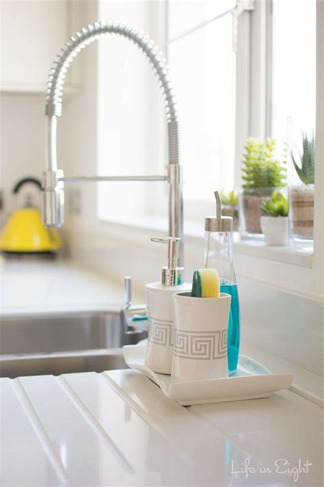 Choose from our from wide selection of kitchen taps and sprayers, designed to match any sink style and fit any space. Organized & Pretty Kitchen Sink | Kitchen sink decor ...