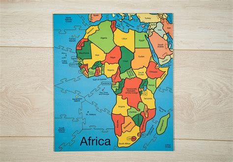 Map Of Africa Wooden Jigsaw Puzzle Heirloom Puzzles Etsy
