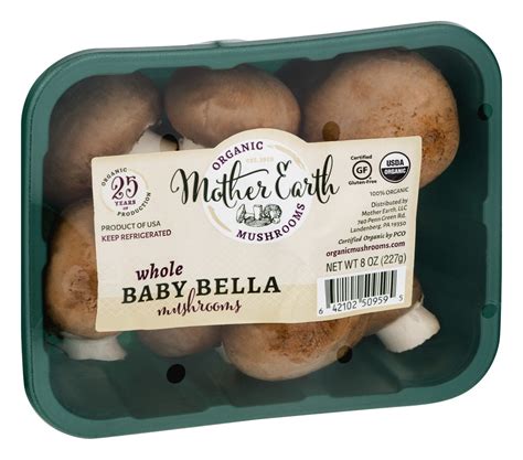 Organic Whole Baby Bella Mushrooms Mother Earth 8 Oz Delivery