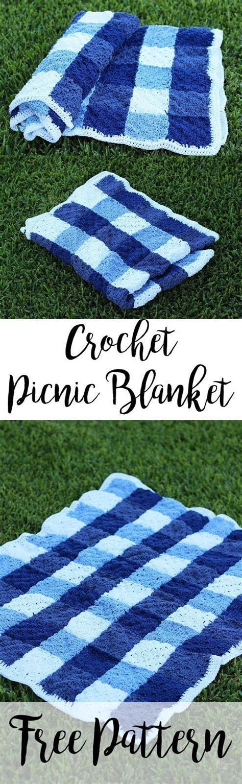 Crochet Gingham Picnic Blanket Sewrella Crochet Gingham Crochet