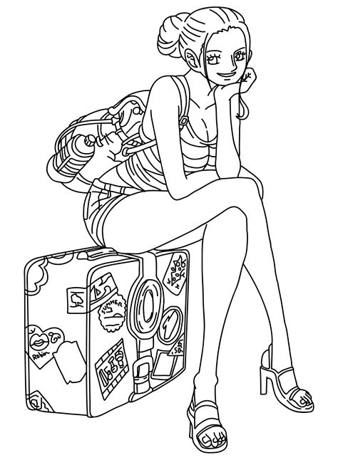 Nico Robin Di One Piece Coloring Page Nico Robin Coloring Pages