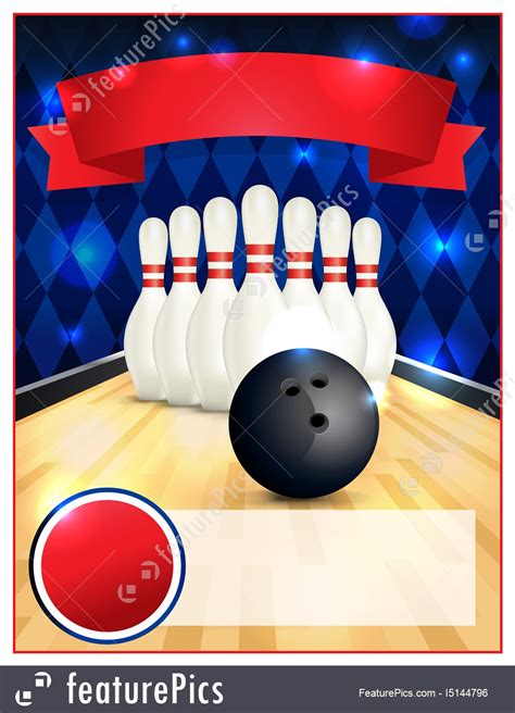 blank bowling flyer template illustration