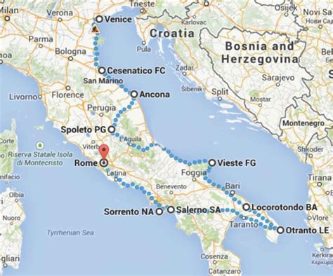 Italy West Coast Tourist Map