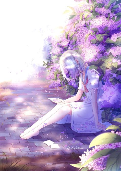 Lilacs By Lluluchwan On Deviantart Anime Flower Anime