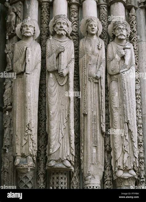 Chartres Cathedral Jamb Statues Of Saints 1194 1220 Gothic France