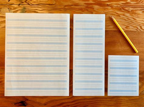 Lined Writing Paper For Montessori Classrooms Blue Lines Etsy Uk