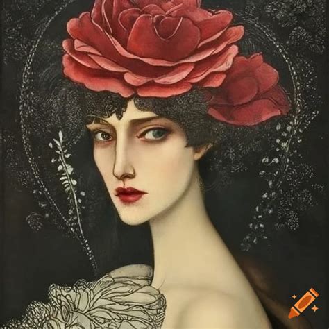 art nouveau rose by aubrey beardsley
