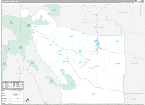 Fremont County Wy Zip Code Maps Premium