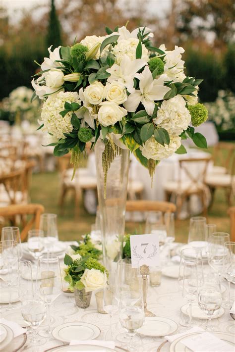 50 unique ideas for your centerpieces. White And Black Elegant Wedding | White roses wedding ...