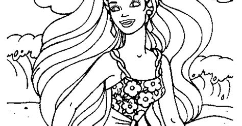 Digital Dunes Barbie On The Beach Coloring Pages