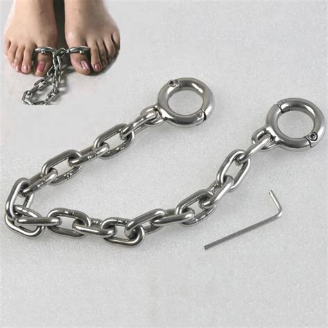 Male Toes Bondage Cuffs Long Chain Shackles Bdsm Fetish Slave