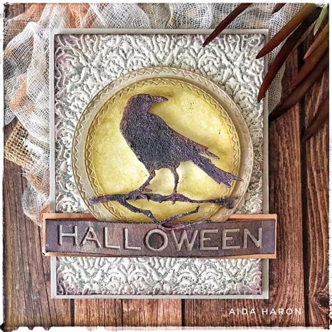 Halloween Raven Card From Tim Holtz Sizzix Die Halloween Raven
