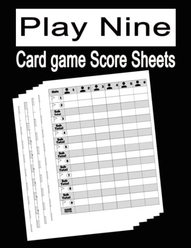 Play Nine Card Game Score Sheets 120 Scoring Sheet For Play Nine Score