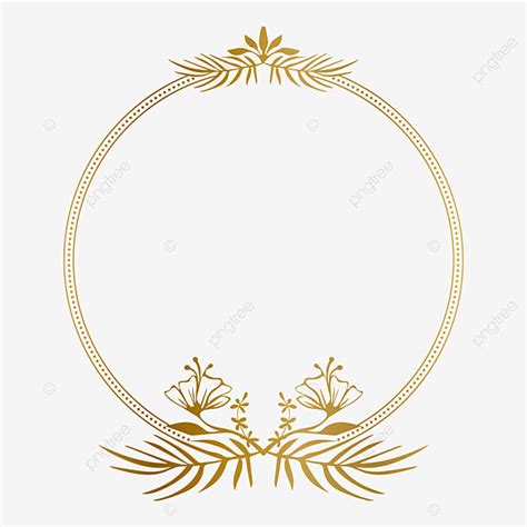Vintage Floral Ornament Vector Hd Png Images Golden Circle Frame With
