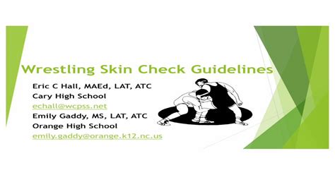 Wrestling Skin Check Guidelineswrestling Skin Check Guidelines Eric C Hall Maed Lat Atc