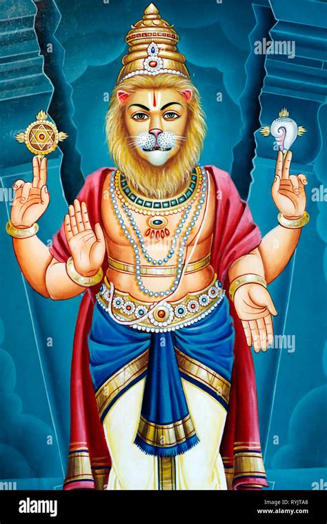 Fourth Avatar Of The Hindu God Vishnu Hi Res Stock Photography And