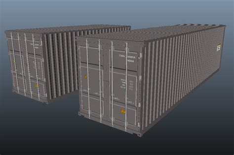 Shipping Cargo Containers Gray 3d Model 3d Models World