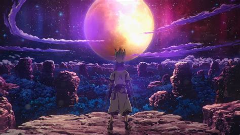 461569 Moon Anime Dr Stone Stars Night Clouds Senkuu Ishigami