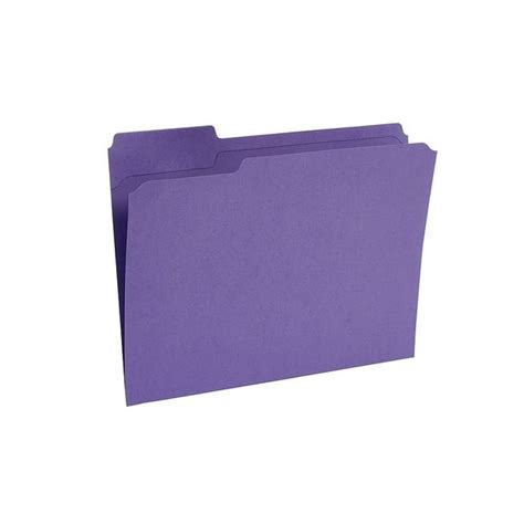 Staples File Folders Reinforced 3 Tab Letter Size Purple 100box