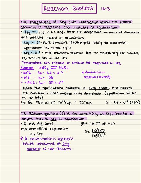 Reaction Quotient Notes From The Chem112 Ebook Class Taught By Dr