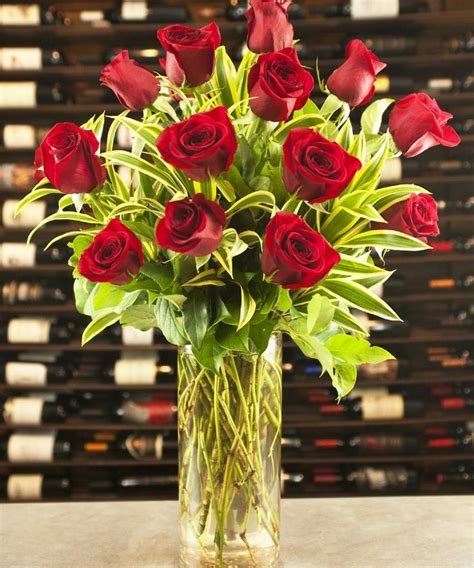 One Dozen Red Roses Red Roses Roses With Greenery Dozen Red Roses