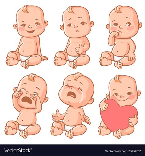 Baby Emotions Set Royalty Free Vector Image Vectorstock