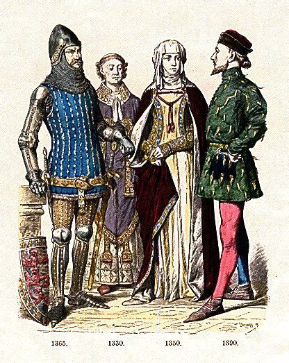Racinets Medieval Costumes French Royalty 12th Thr 14th Century