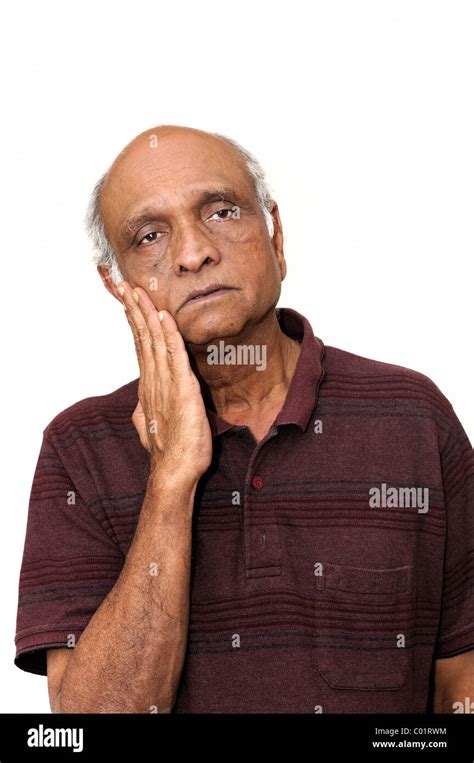 A Senior Indian Man Looking Very Sad Stock Photo Alamy