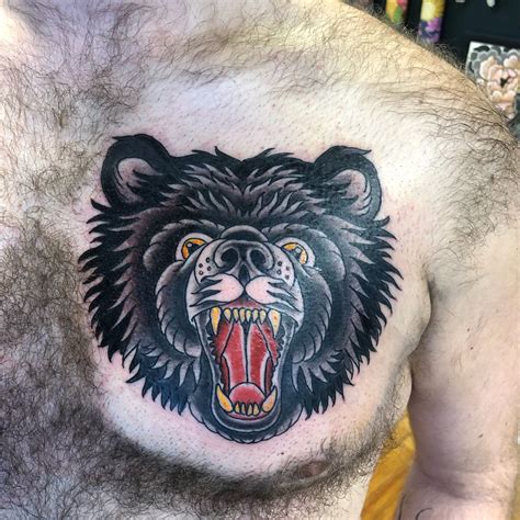 american traditional bear for a bear by doug fortin at iron eel tattoo in collinsville ct