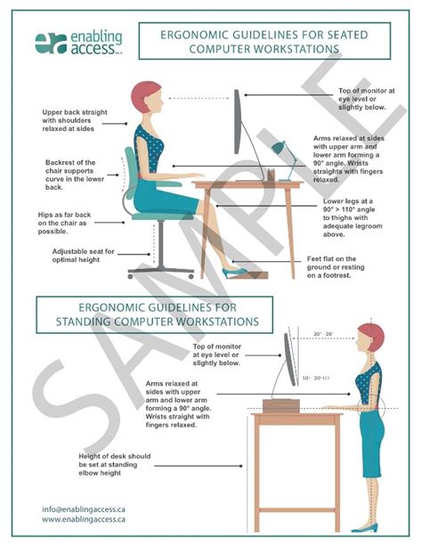 Office Ergonomics Guidelines Poster Workplace Injury Ergonomics