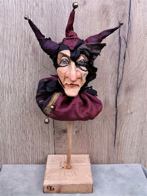 Marotte Jester Traditional Hand Carved Puppet Etsy