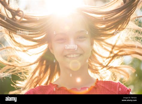 Portrait Of Teen Girl With Sun Rays Stock Photo Alamy