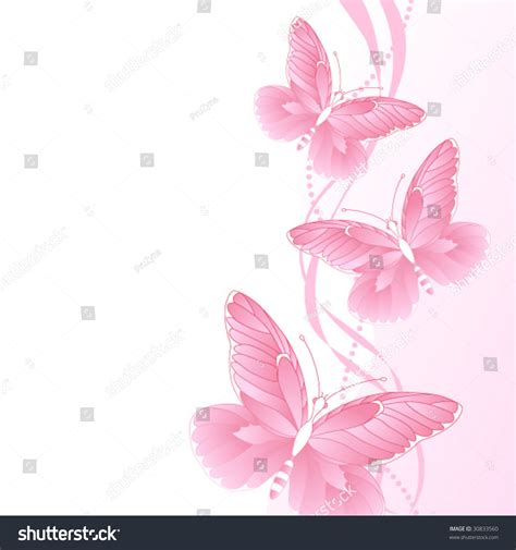 Background With Pink Butterflies Stock Vector Illustration