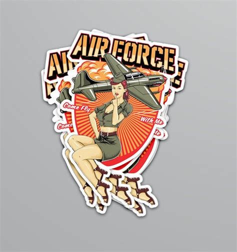 Air Force Pinup Girl Sticker Autocollants Vinyle Etsy