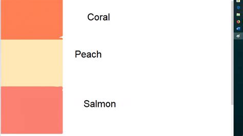 Color Comparison Between Coral Peach And Salmon Youtube