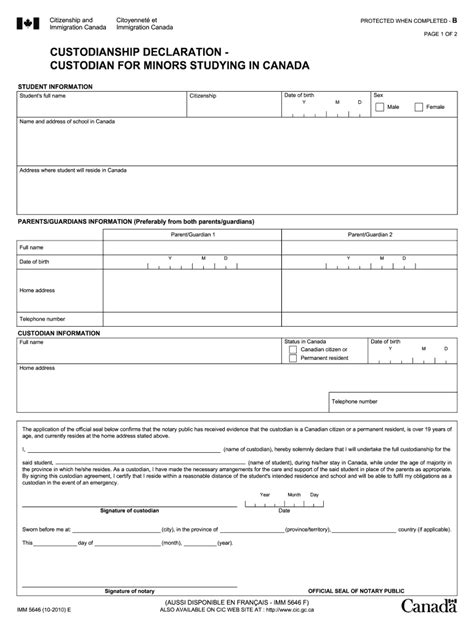 Custodianship Declaration Fillable Form Printable Forms Free Online