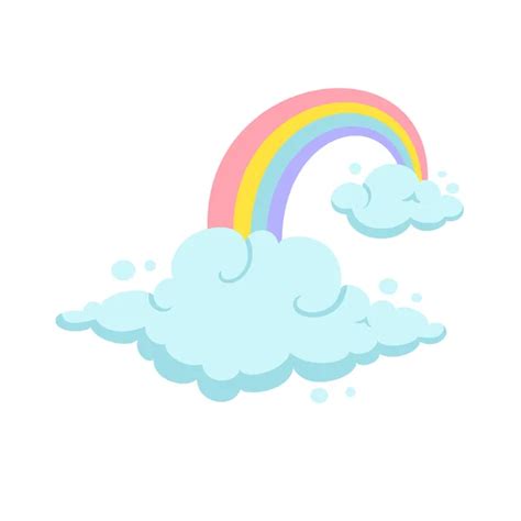 Clipart Rainbow With Clouds Rainbow And Clouds — Stock Vector